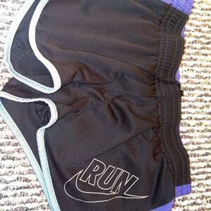 Nike Women's Black and Purple Athletic Shorts